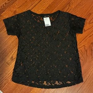 H&M black lace top